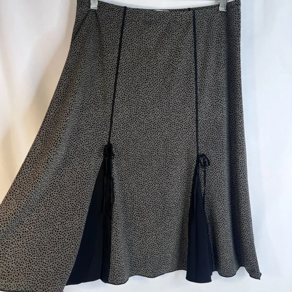 Max Studio Vintage Aline Skirt‎ with Pleat & Ribbon Bow Detail Size Medium